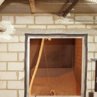 Blick in den Pellets-Bunker